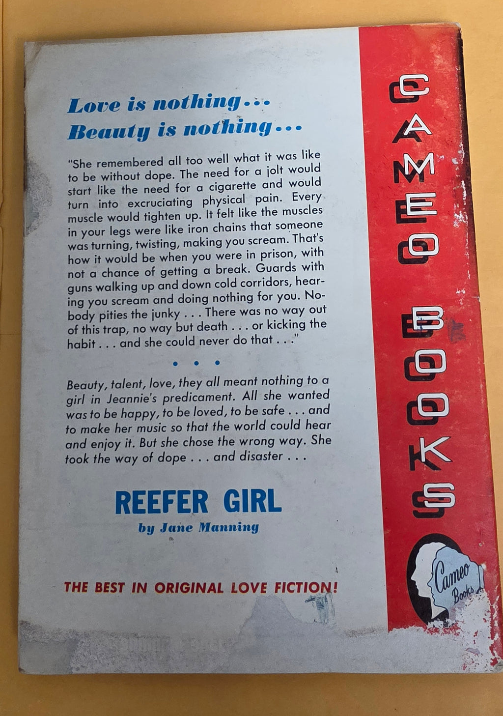 Cameo Book No 330 1953 1st Ed Reefer Girl Jane Manning Pseudonym of Ruth Manoff