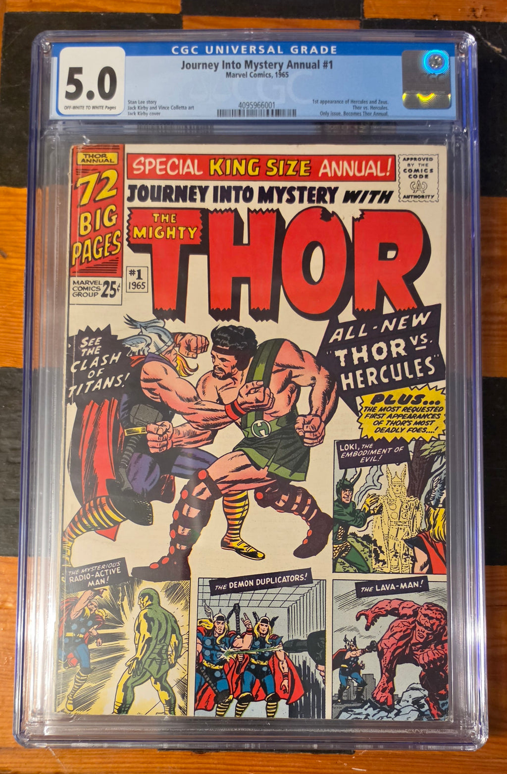 Journey Into Mystery "Thor" annual #1 CGC 5.0 Jack Kirby cover and art 1st Hercules
