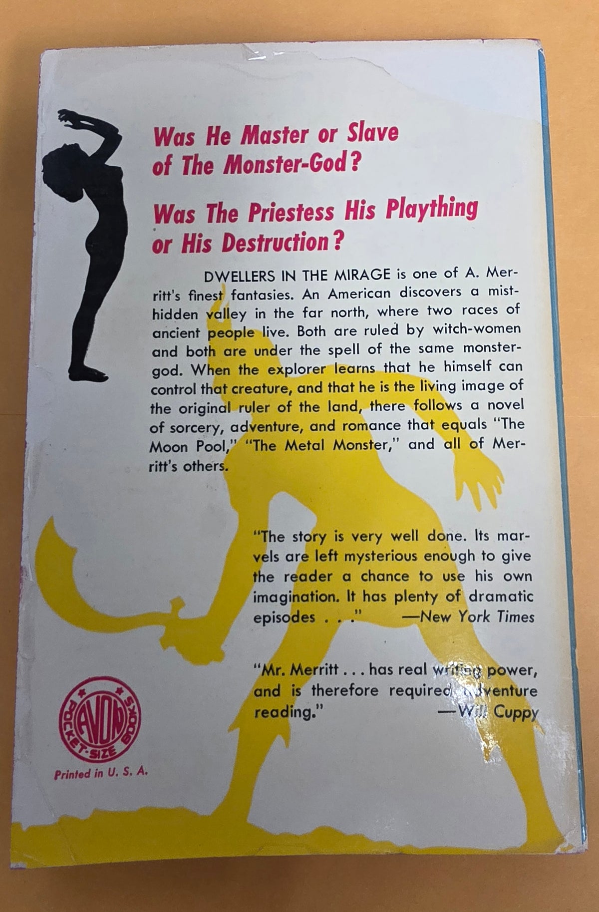 Avon Vtg PB #413 1952 Fantastic S.F. GGA Cover Dwellers In The Mirage A. Merritt