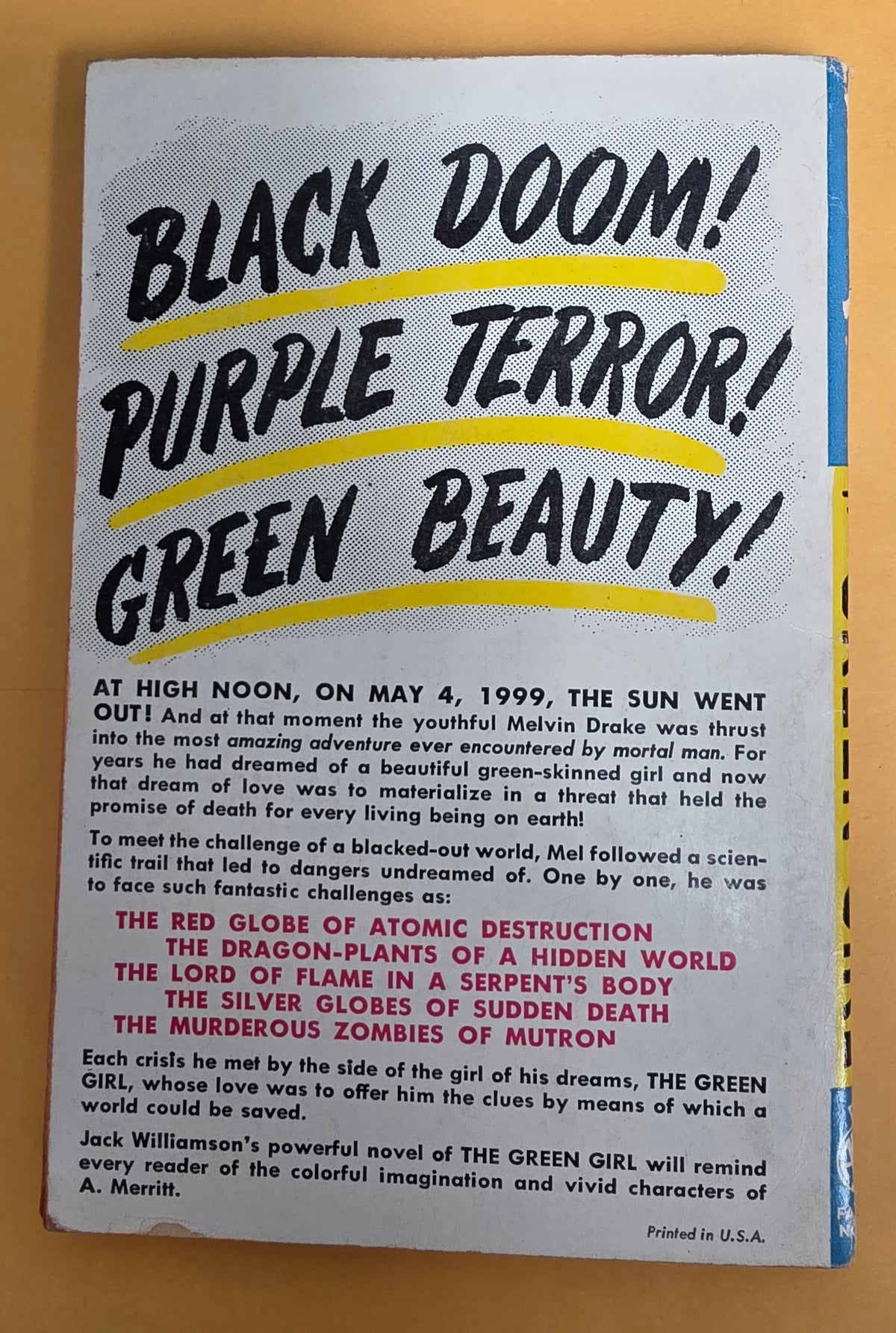 Avon Fantasy Novel 2 The Green Girl VG Jack Williamson 1950