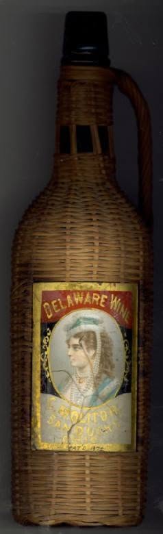 C Molitor Wine Delaware Wine "LOB" label under glass