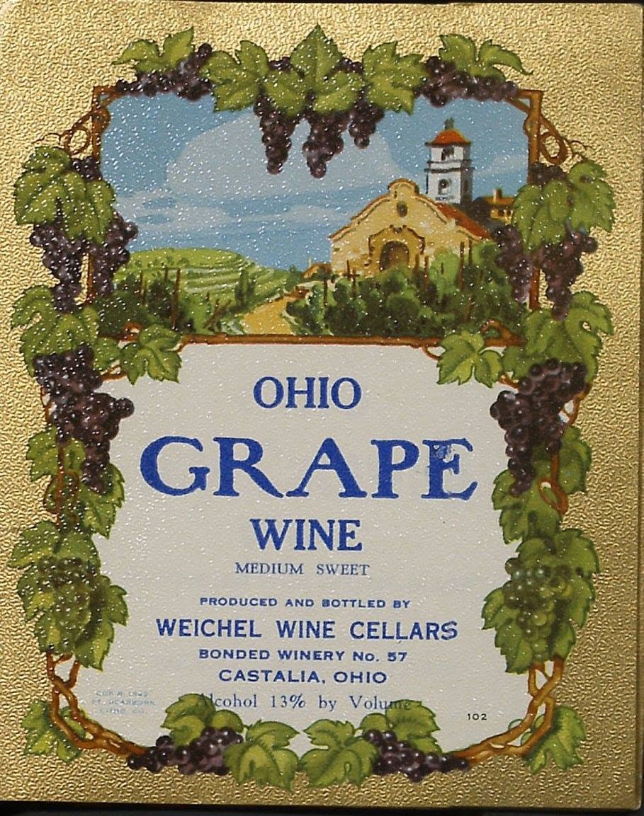 Weichel Wine Cellars Castalia Ohio 8 "rare labels" winery no. 57