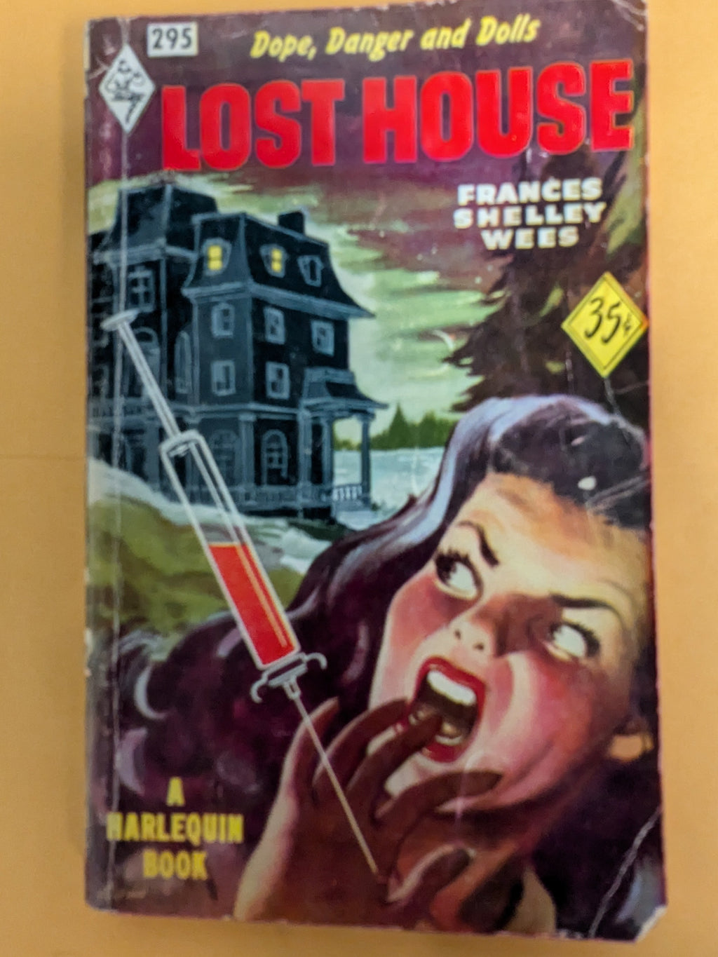 Harlequin #295, Lost House by Frances Shelley Wees, a 1954 Canadian hypodermic-needle
