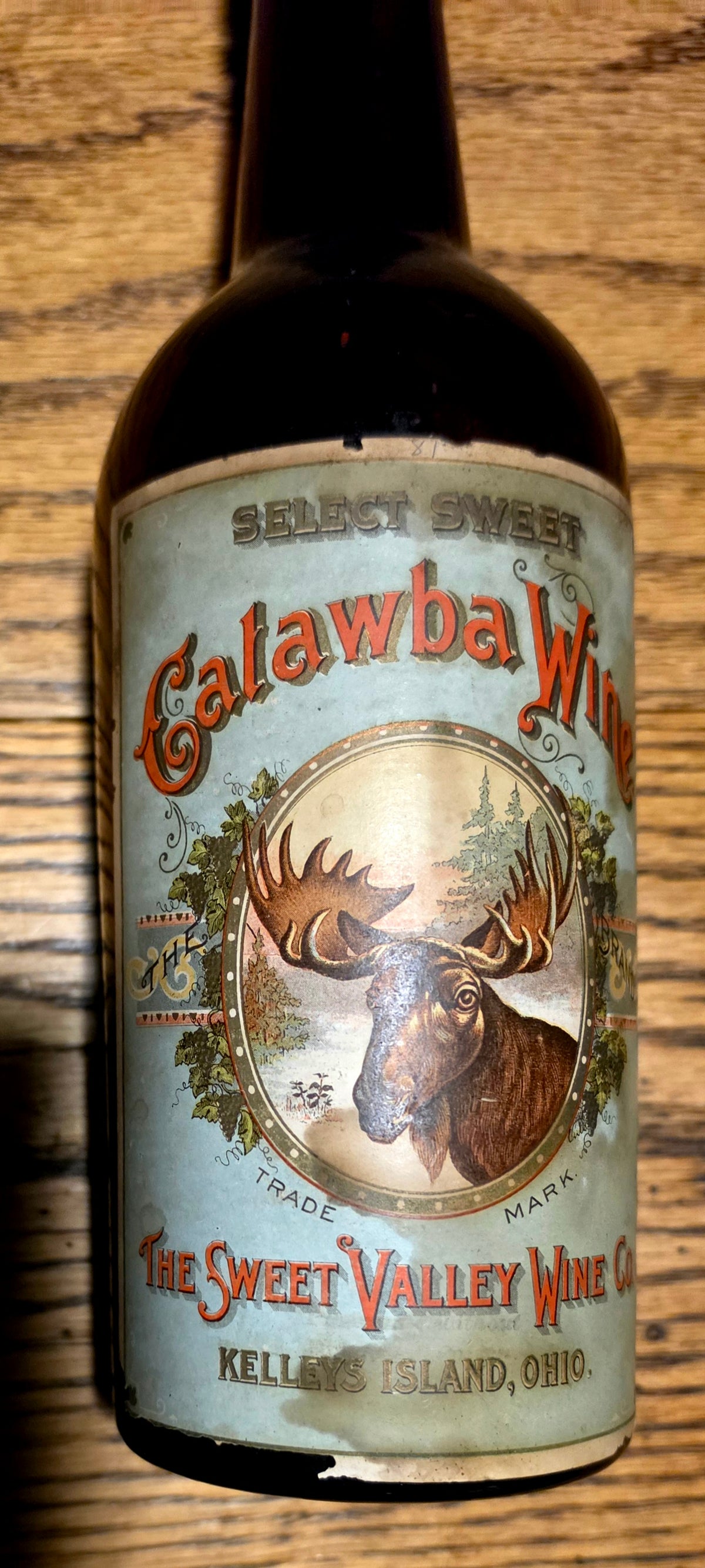 Sweet Valley Wine Co very RARE bottle 1887-1902 Kellys Island Ohio Catawba Wine